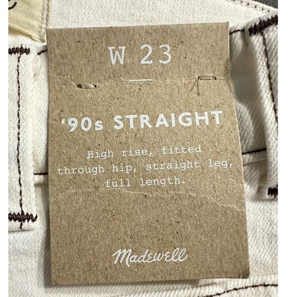 Madewell The '90s Straight Utility Jean Women's 23 Warm White Lighthouse NWT - Picture 7 of 8